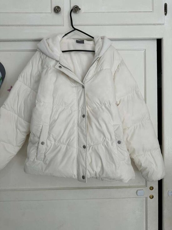 Pull&Bear Jackets & Blazers - 32 Degrees Women's Quilted Lightweight Jacket with Plush Lined Hood (White, XL)